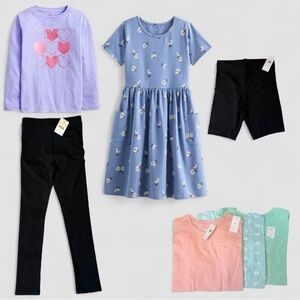 NWT Lot of Girls Size 6-7 Clothes Outfits Crewcuts, Quince (Organic) & Old Navy